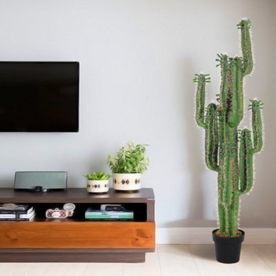 Green Cactus Artificial Plant in Black Pot 150 cm