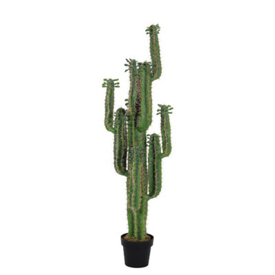 Green Cactus Artificial Plant in Black Pot 150 cm
