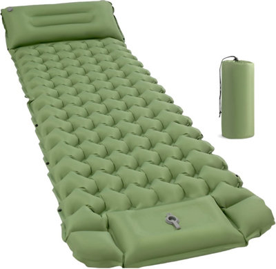 Green Camping Inflatable Sleeping Mat with Pillow