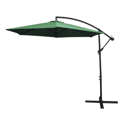 Green Cantilever Parasol and Fan Base