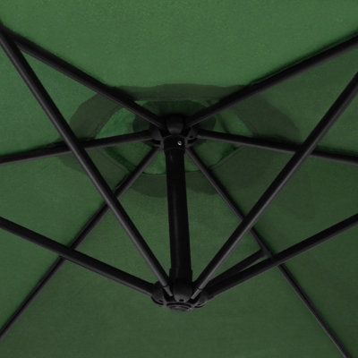 Green Cantilever Parasol and Fan Base