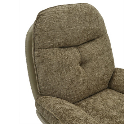Green Chenille Lounge Chair with Footstool