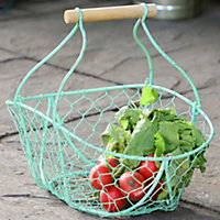 Green Chicken Wire Summer Garden Trug Basket