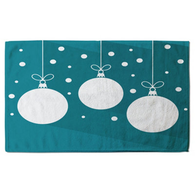 Green christmas baubles (bath towel) / Default Title