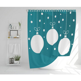 Green christmas baubles (shower curtain) / Default Title