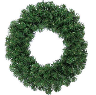 Green Christmas Door Wreath - Dark Green - 50cm Diameter | DIY at B&Q