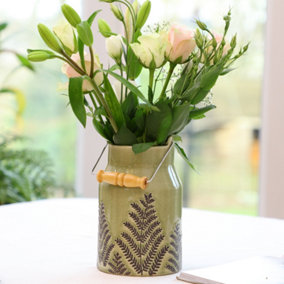Green Churn Ceramic Table Decoration Flower Vase