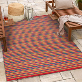 Green Decore 180 x 270 cm Weaver Multi Red Reversible Plastic Camping, Picnic and Garden Outdoor Rug