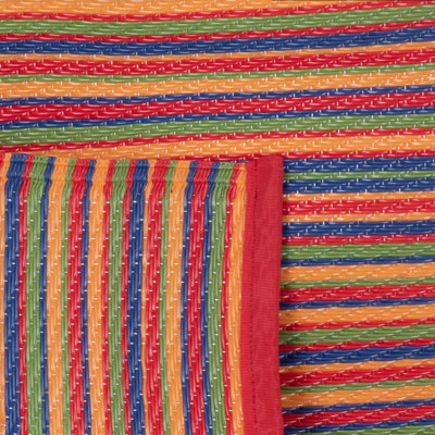 Green Decore 240 x 300 cm Weaver Multi Red Reversible Plastic Camping, Picnic and Garden Outdoor Rug