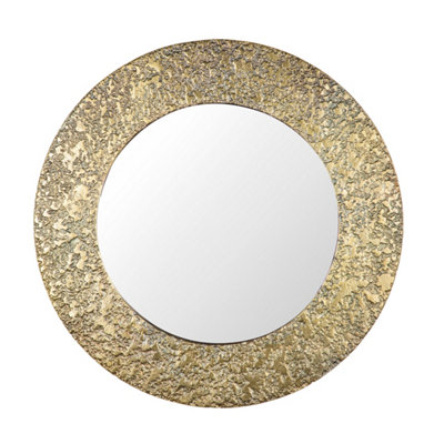 Green Decore Abyss Textured Wall Mirror For Bathroom, Entryway, Vanity