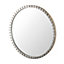 Green Decore Array Antique Plated Nickel Wall Mirror For Entryway, Living Room, Bedroom & Dining. Metal Frame, Silver, 60cm Round