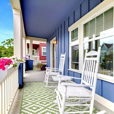 Green Decore Lightweight Reversible Stain Proof Plastic Outdoor Rug ...