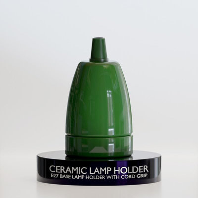 Green E27 Lamp Holder Ceramic Porcelain Heat Resistant Bulb Socket for ...