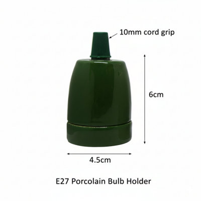 Green E27 Lamp Holder Ceramic Porcelain Heat Resistant Bulb Socket for ...