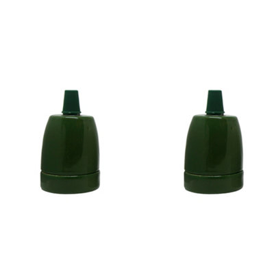 Green E27 Lamp Holder Ceramic Porcelain Heat Resistant Bulb Socket for ...