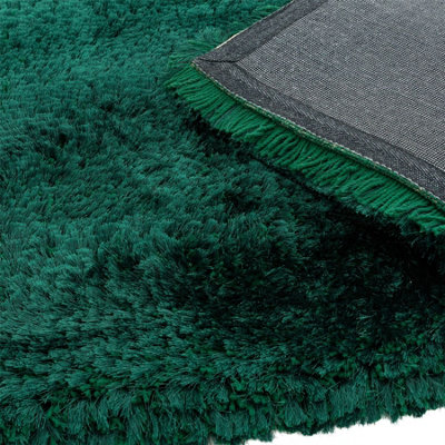 Green Easy to clean Plain Handmade , Luxurious , Modern , Plain , Shaggy , Sparkle Rug for Living Room, Bedroom - 160cm X 230cm