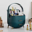 Green Elegant Multi Function Make Up Case Cosmetic Storage Box with Drawers and Handle