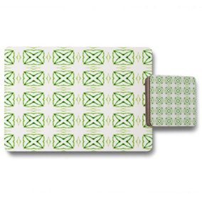 Green extraordinary boho chic summer design (Placemat & Coaster Set) / Default Title