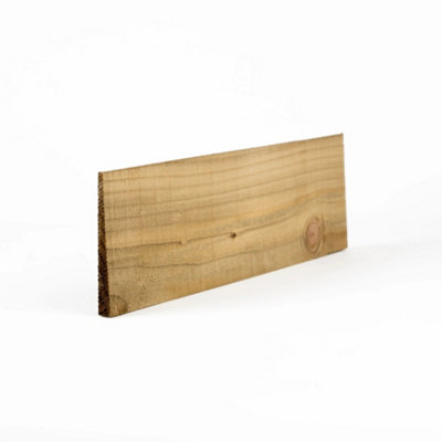 Green Feather Edge Timber Fence Slats Pressure Treated (L)150cm ...