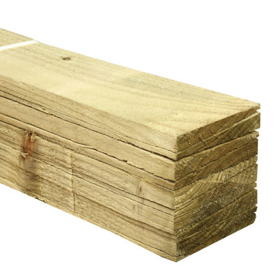 Green Feather Edge Timber Fence Slats Pressure Treated (L)60cm/24inches ...