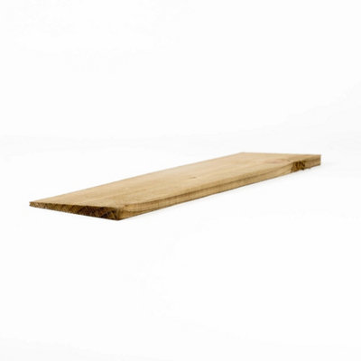 Green Feather Edged Fencing Boards - Pack of 10 (L)120cm/48inches x (W)150mm/6inches x (T)11mm Pressure Treated - 7