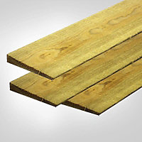 Green Feather Edged Fencing Boards - Pack of 10 (L)150cm/60inches x (W)125mm/5inches x (T)11mm Pressure Treated