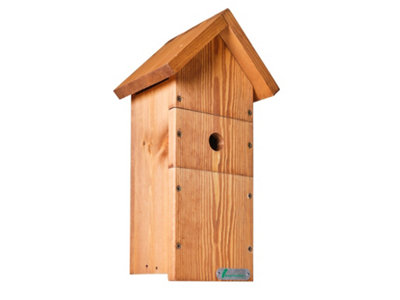 Green Feathers Large Handmade Wooden Bird Box - H47 xW25 x L19 cm