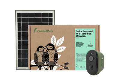 Green Feathers Solar Powered WiFi Full HD Camera and Bird Box Complete Pack