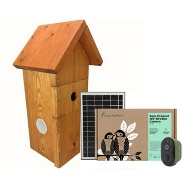 Green Feathers Solar Powered WiFi Full HD Camera and Bird Box 
