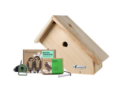 Green Feathers WiFi Full HD Camera and Side View Bird Box Starter Pack