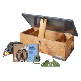 Green Feathers Wired Connection 1080p HD Camera and Wooden Hedgehog Feeding Station Pack