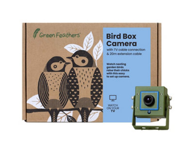Green Feathers Wired Connection 1080p HD Camera and Wooden Hedgehog House Pack