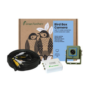 Green Feathers Wired Connection Bird Box Camera with 20m Cable and HDMI Adapter