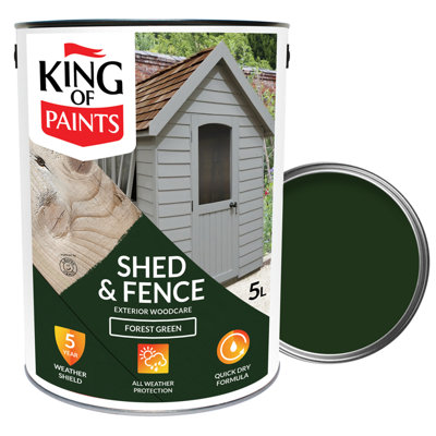 Green Fence and Shed Paint King of Paints One Coat System 5 Litre Can