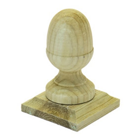 Green Fence Post Cap & Acorn Finial 100 x 100mm - Fits 3 x 3" Square Posts (FREE DELIVERY)
