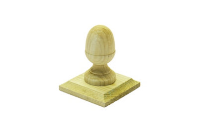 Green Fence Post Cap & Acorn Finial 120 x 120mm - Fits 4 x 4" Square Posts (FREE DELIVERY)