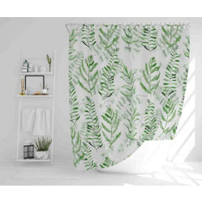 Green Fern Watercolour Shower Curtain / Default Title