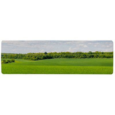 Green field and forest in the distance Designer Runner Special Soft ...