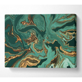 Green Fold To Gold Canvas Print Wall Art - Medium 20 x 32 Inches