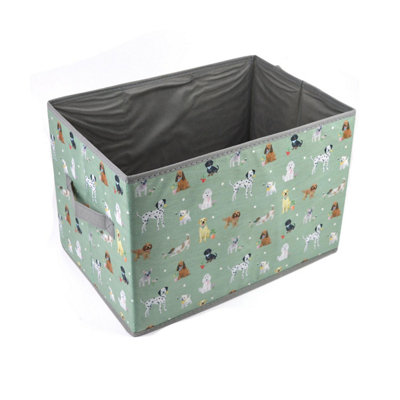 Green Foldable Pet Toy Storage Box Dog Puppy Handles Accessory Organisation