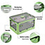 Green Folding Stackable Wardrobe Storage Bin Double Door Collapsible Storage Box Cupboard Tabletop Organizer 68L