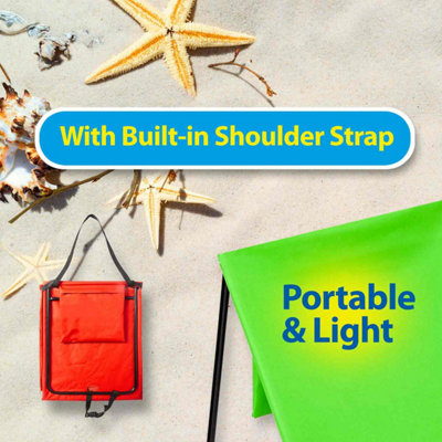 Green Folding Sun Lounger Mat - Beach Fun