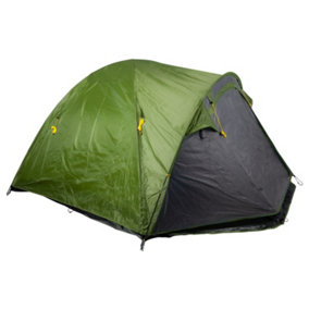 Green Four Person Tent Double Skin Dome-Summit, Camping, Holiday