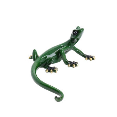 AB Tools Green Speckled Gecko Lizard Resin Wall Shed Sculpture Statue House  Large オーナメント、オブジェ