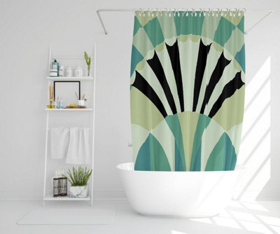 Green Geo Arches (Shower Curtain) / Default Title