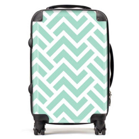 Green Geometric Pattern Suitcase - Cabin