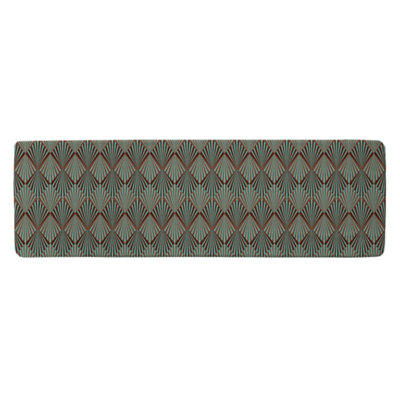 Green Geometric Rays Runner Special Soft Home Rug
