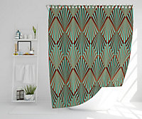 Green Geometric Rays (Shower Curtain) / Default Title