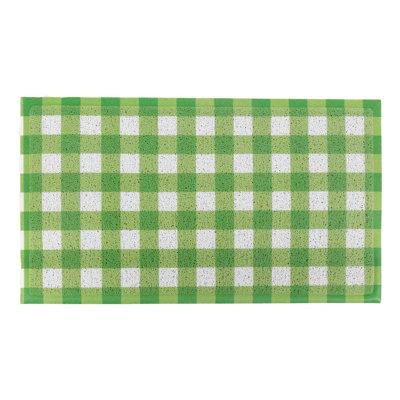 Green Gingham Doormat (70 x 40cm) - 3