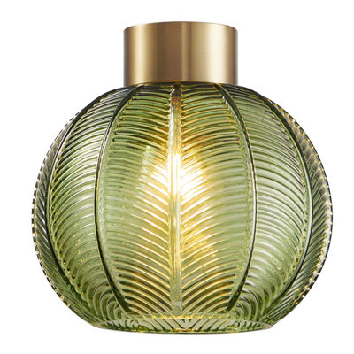 Green Glass Easy Fit Pendant Shade 21cm Diameter DIY at B Q